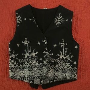 Vintage Men’s Embroidered Pocket Vest Sz M